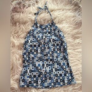 Vintage Prana Geometric Print Halter Top Made in USA, Size S